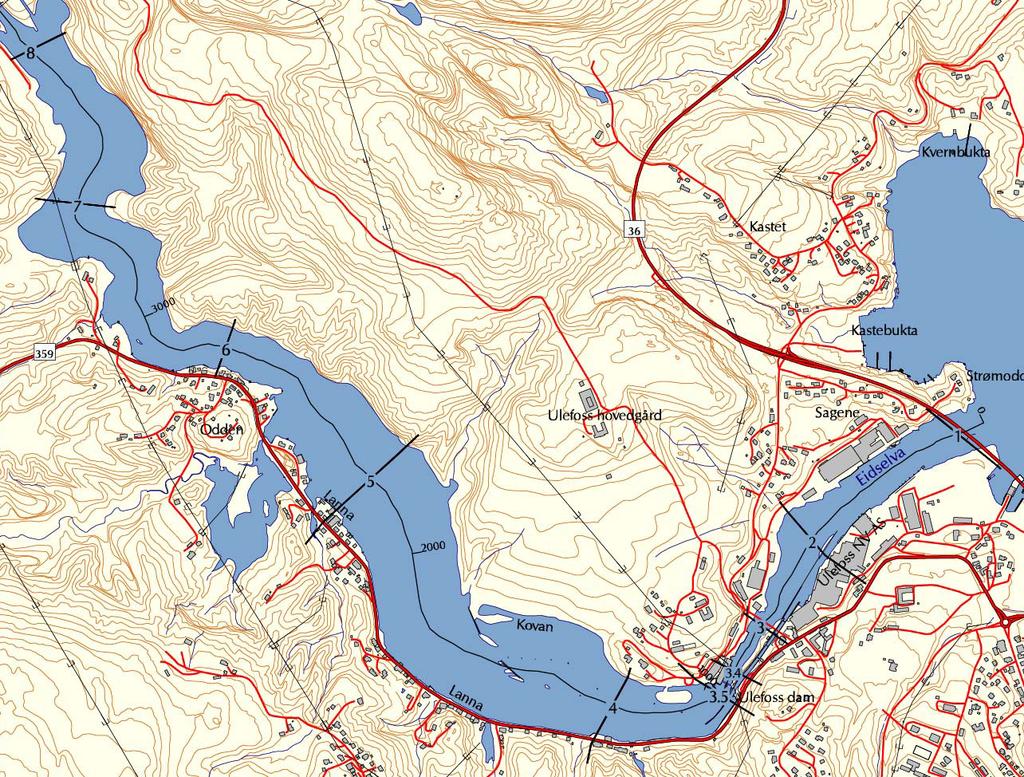 2.4.2 Digitale kartdata NVE har benyttet digitale kartdata anskaffet gjennom kjøp av geovekstdata. Detaljert høydegrunnlag (1 m koter) er kartlagt i 1999.