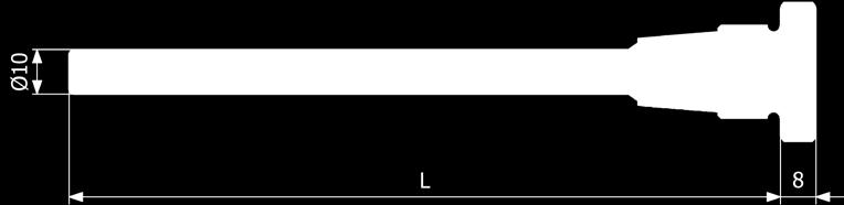 For føler type MH-Snap diam. 6 mm L1=260 280 280 mm. For føler type MH-Snap diam. 6 mm L1=290 370 370 mm. For føler type MH-Snap diam. 6 mm L1=380 400 400 mm. For føler type MH-Snap diam. 6 mm L1=410 500 500 mm.