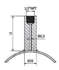 316SS SDUP Superduplex DUP Duplex TIT Titan 6MO 6MO Andre på forespørsel Bordiameter 6,5 6,5 mm Standard Andre på forespørsel Utvendig lommediameter 30/25 30/25 mm Standard D2/D1 Spesifiseres