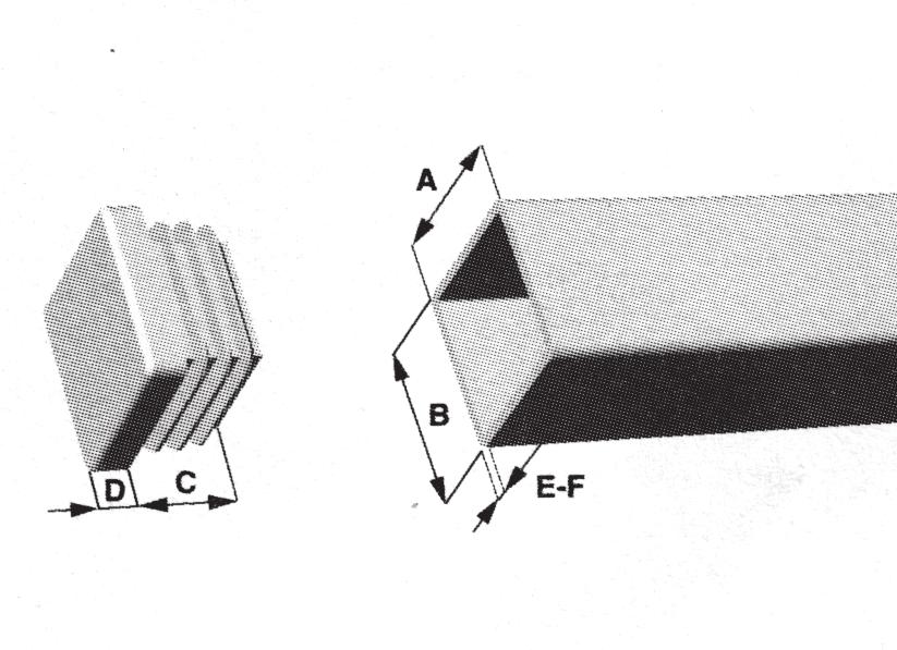 19 Lamellplugger Materiale: Polyethylen For kvadratiske rør, grå eller hvit A B C E F TYPE NR.