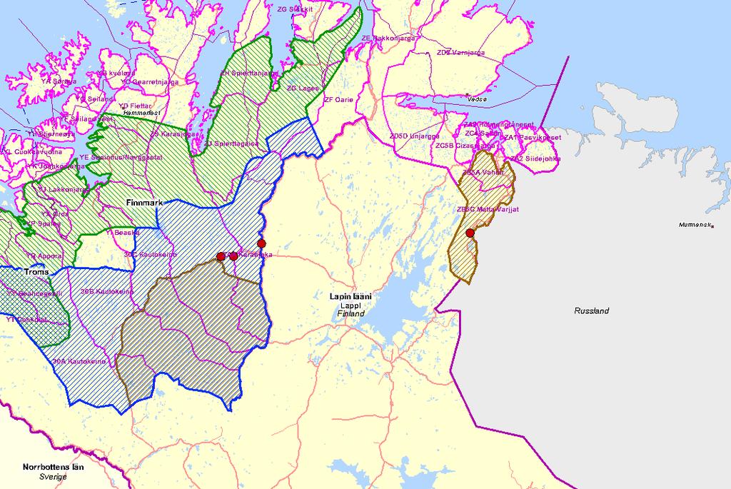 Side 17 av 22 Dokumenterte/ antatte observasjoner og spor av ulv i Finnmark per 6.12.2010.