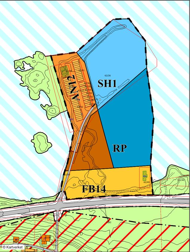 Naust og småbåthamn For naustområdet er det sett av 1 parkeringsplass pr. naust og 0,5 parkeringsplass pr. båtplass.