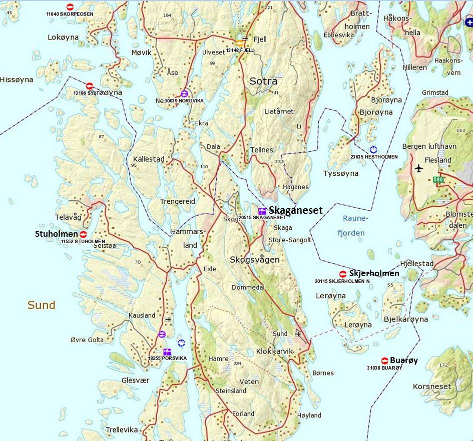OMRÅDE- OG LOKALITETSSKILDRING B- granskinga er utført på lokaliteten Skaganeset i Sund kommune i Hordaland fylke.
