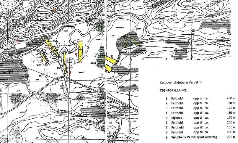 Det viser imidlertid seg, at anlegget til Verdal sportskytterlag ikke er kommet innenfor det som er i plankartet er avsatt til Byggeområde Skytebane, selv om dette var meningen.