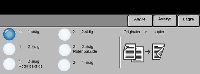 1-sidig/2-sidig Kopiere Opptil 50 tosidige kopier i formater fra A5 til A3 kan lages automatisk fra en- eller tosidige originaler.