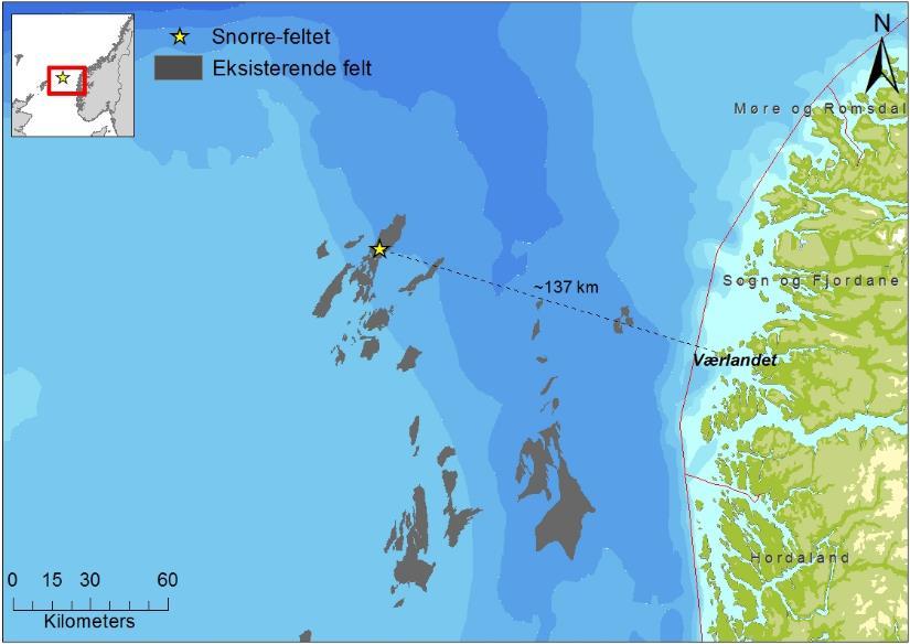 1 INNLEDNING 1.1 Aktivitetsbeskrivelse Snorre er et oljefelt som ligger i Tampen-området i den nordlige delen av Nordsjøen (i PL057 og PL089) (se Figur 1-1). Havdybden i området er 300-350 meter.