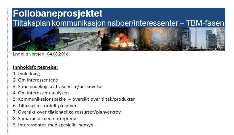 Egen tiltaksplan for tett kommunikasjon med