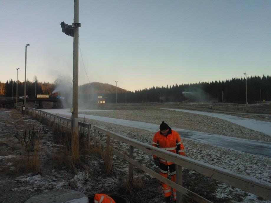 Her kommer det snø. Oppstart av snøproduksjon Ca.