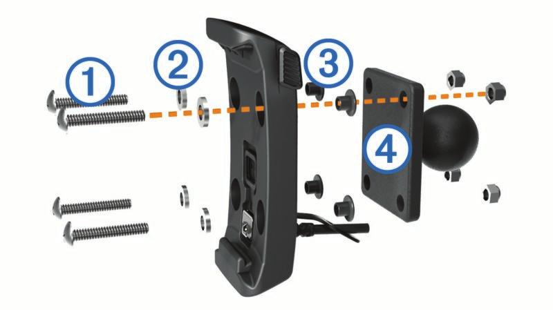 Feste sokkelplaten til motorsykkelbraketten Fjerne enheten fra motorsykkelbraketten LES DETTE Braketten kan over tid bli skadet av vedvarende direkte kontakt med sokkelplaten eller motorsykkelen.