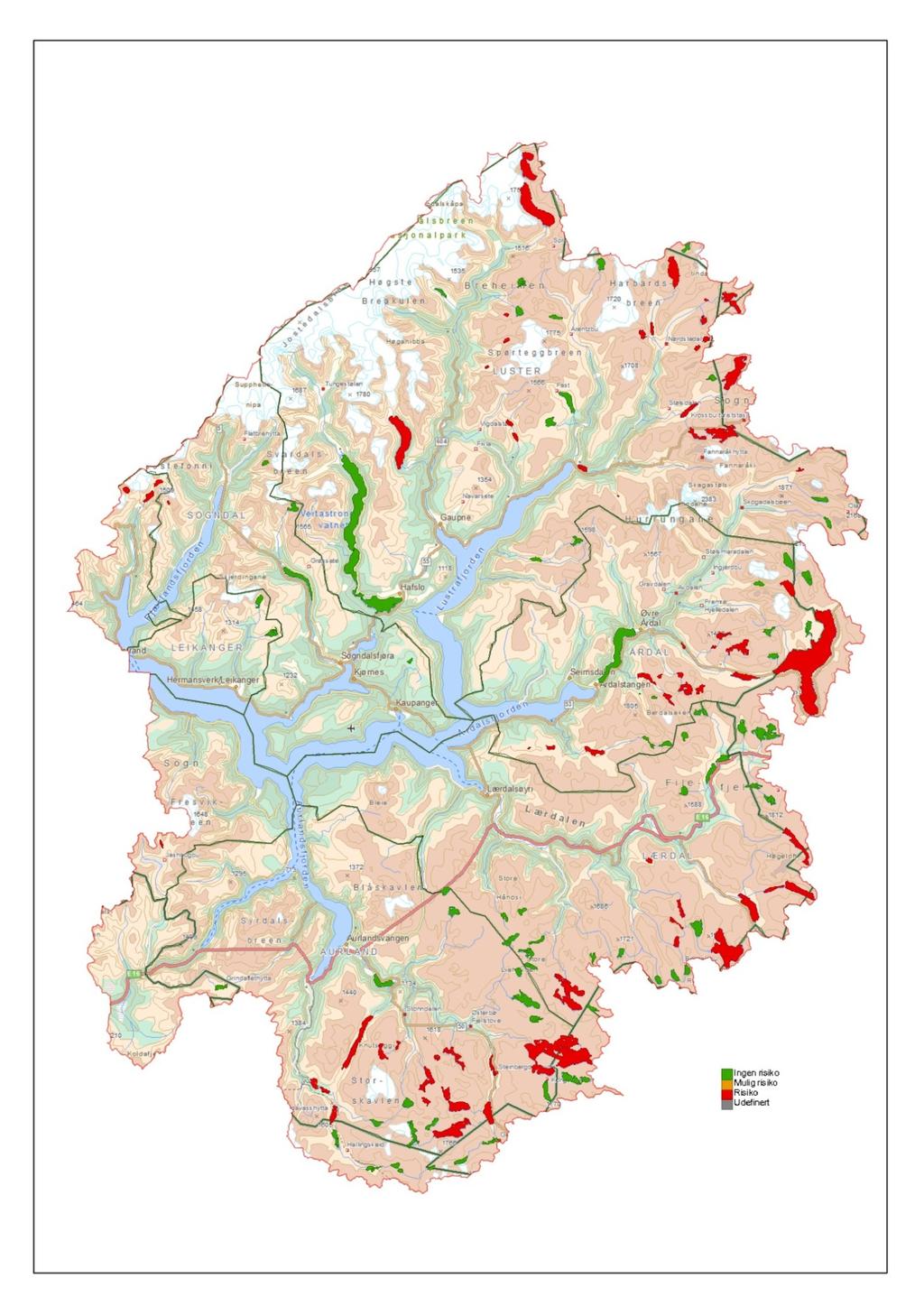 Figur 14 Innsjøar med risiko.