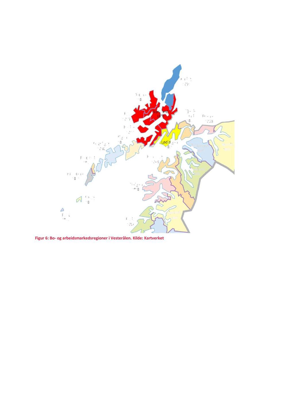 Rapport Ves terålen regionråd Kommunestrukturutredning sistnevnte kommunene Lødingen og Andøy er i hver sin egen region hvor det er ingen andre norske kommuner.