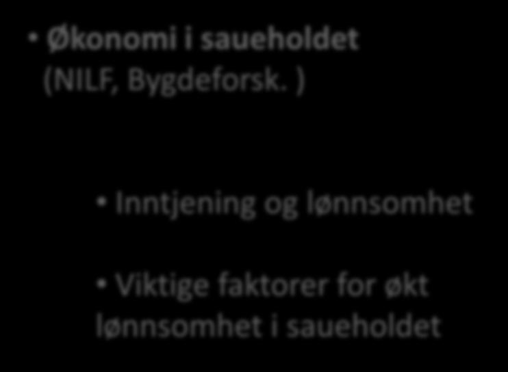 ) Inntjening og lønnsomhet