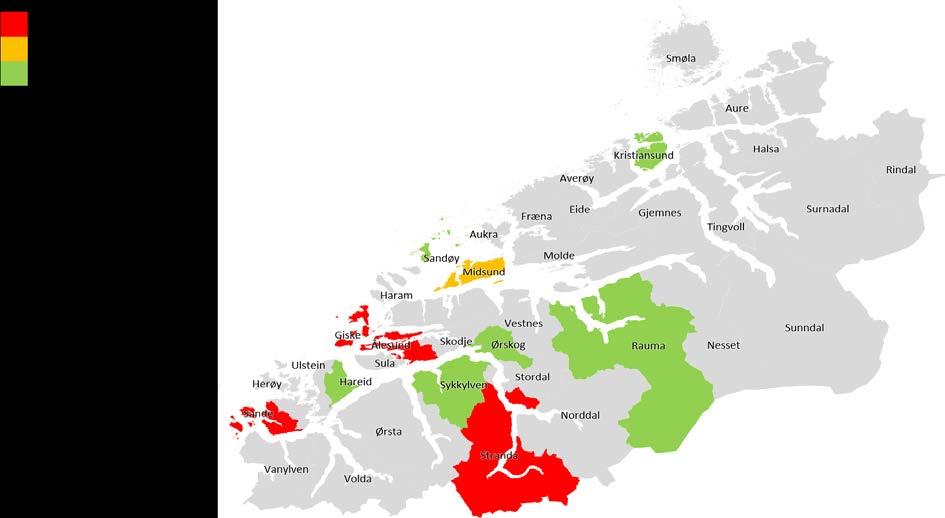 42 Utviklinga i kommuneøkonomien 2016 Mange kommunar i fylket har vore registrert i ROBEK fleire gangar, og eit par kommunar har vore innmeldt i ROBEK heilt sidan oppstarten med unntak av eit par år.