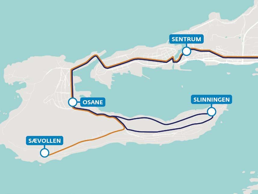 Endringar Ålesund sentrum - Hessa (linje 618 og 624) Kvartersavgangar Hessaskaret Ålesund sentrum Avgangane frå Sævollen går Hessaskaret