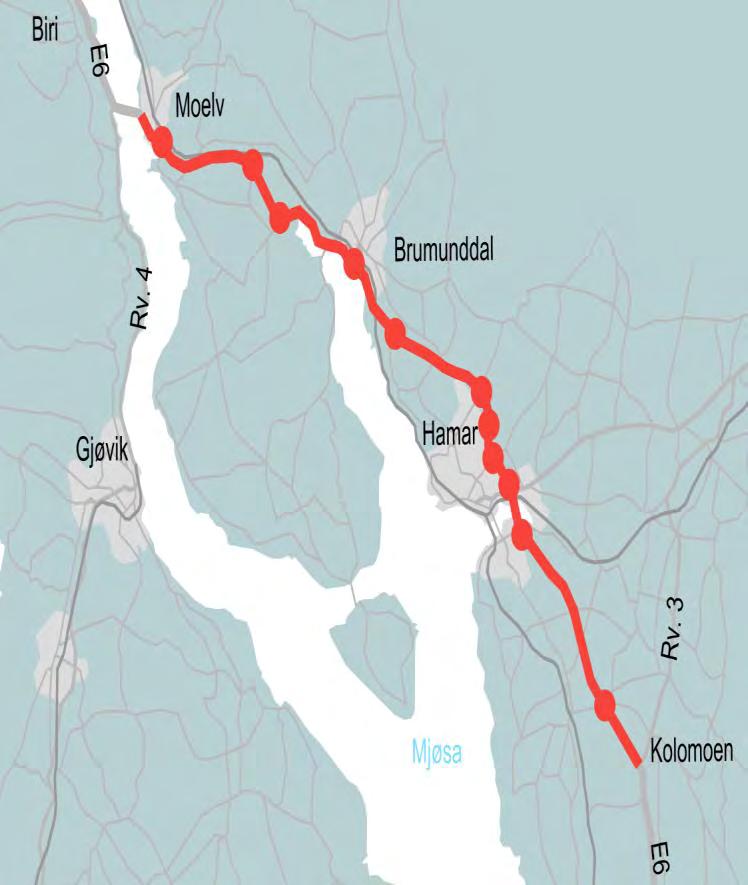 Fremdrift: E6 Kolomoen-Moelv Entreprise: Kolomoen Arnkvern Prekvalifiserte: Hæhre Entreprenør AS AF Gruppen Norge AS NCC Norge AS Roadbrigde Aibel JV Kontraktsignering