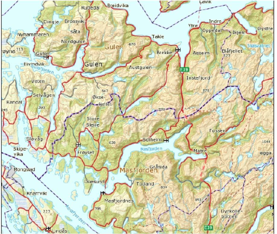 Områdeplan Haugsværdalen, Masfjorden Miljøtekniske grunnundersøkingar knytta til planlagt utfylling i Haugsværvatnet multiconsult.no ± Figur 1. Oversiktskart. Aktuelt område er avmerkt med rosa.