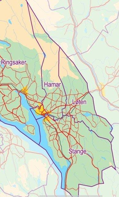 Organisering av brannvesenet og innsatstider Område og innbyggere Hedmarken brannvesen er et felles brannvesen for kommunene Hamar, Stange og Løten på Hedmarken. Det bor ca. 60.