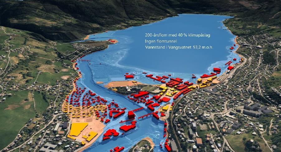 Ny flaumberekning gjev høgare flaum (Q200:51,1 moh og Q200 +