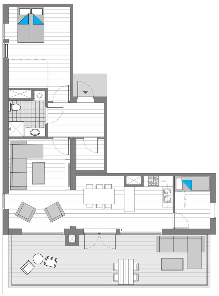 leilighet Type 8 BRA: 83 m 2 / P-ROM: 80 m 2 / BALKOG: 34 m 2 isje for vaskemaskin/ tørketrommel.