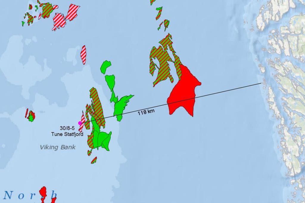 2.3 Aktivitetsbeskrivelse Avgrensningsbrønn 30/8-5 Tune Statfjord er lokalisert i nordlige delen av Nordsjøen (Figur 2-1). Brønnen ligger ca 118 km fra Øygarden (Hordaland).