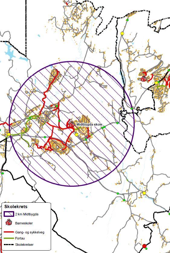 Trafikksikkerhetsplan Røyken, strategidel 17 av 27 5.9 Tilbud til gående og syklende i Røyken Gang og sykkelveier er for det meste konsentrert i tettstedene.