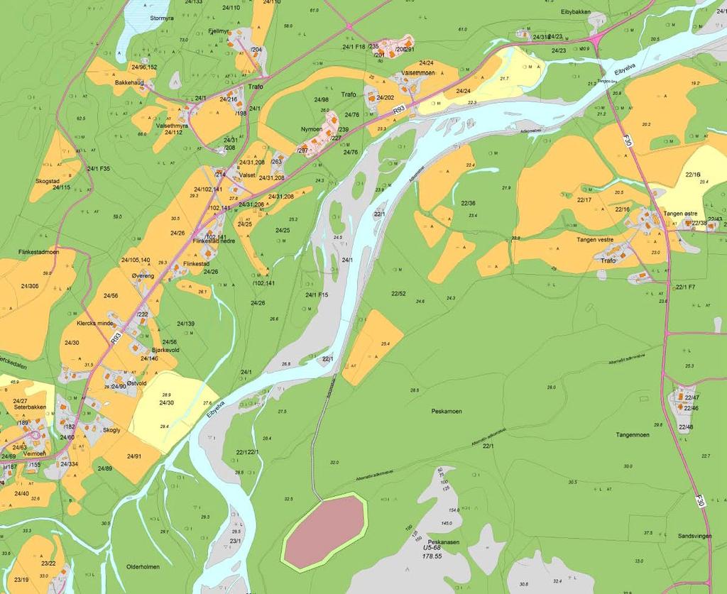 Figur 1: Oversiktskart over området Høring/merknader: Det er i forbindelse med varsling og offentlig ettersyn kommet inn 14 innspill.