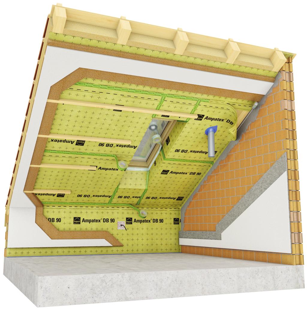 Dampsperre på vegg Fuktsperre Motek 015 er en transparent polyetylen folie med tykkelse 0,15 mm, bredde 2,6 m og lengde 15 m (39 m²).