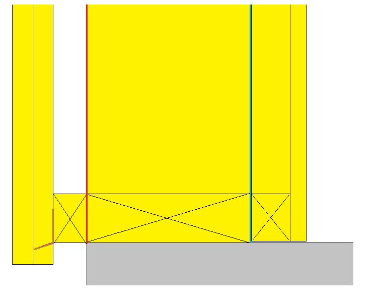 Utlekting av vegg for stående villmark 48x148 bunnsvill 21 Overligger