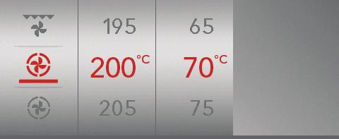 Steking med steketermometer (modellavhengig) I denne modusen stiller du inn ønsket temperatur på matkjernen. Ovnen vil stå på til kjøttets kjerne når innstilt temperatur.