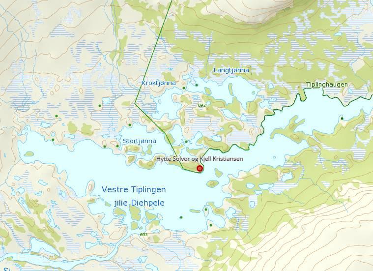 kan forvaltningsmyndigheten gi dispensasjon for ombygging og mindre utvidelse av eksisterende bygninger. Hytte sett mot nordøst. Foto Tore Tødås 2015 Hytte sett mot sørøst.