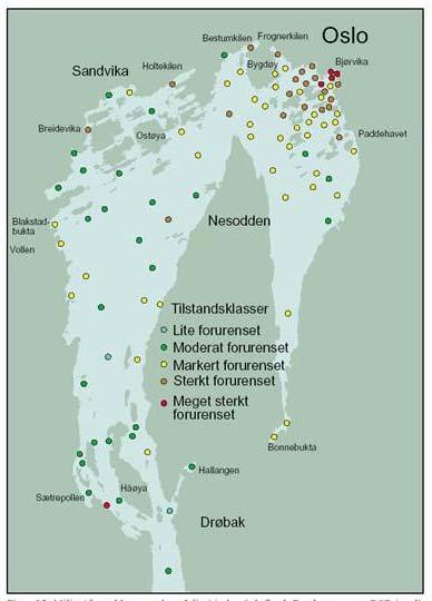 Miljøgifter Høye forekomster av PCB i sedimenter i hele indre Oslofjord (Konieczny, 1994) PAH, Hg og andre