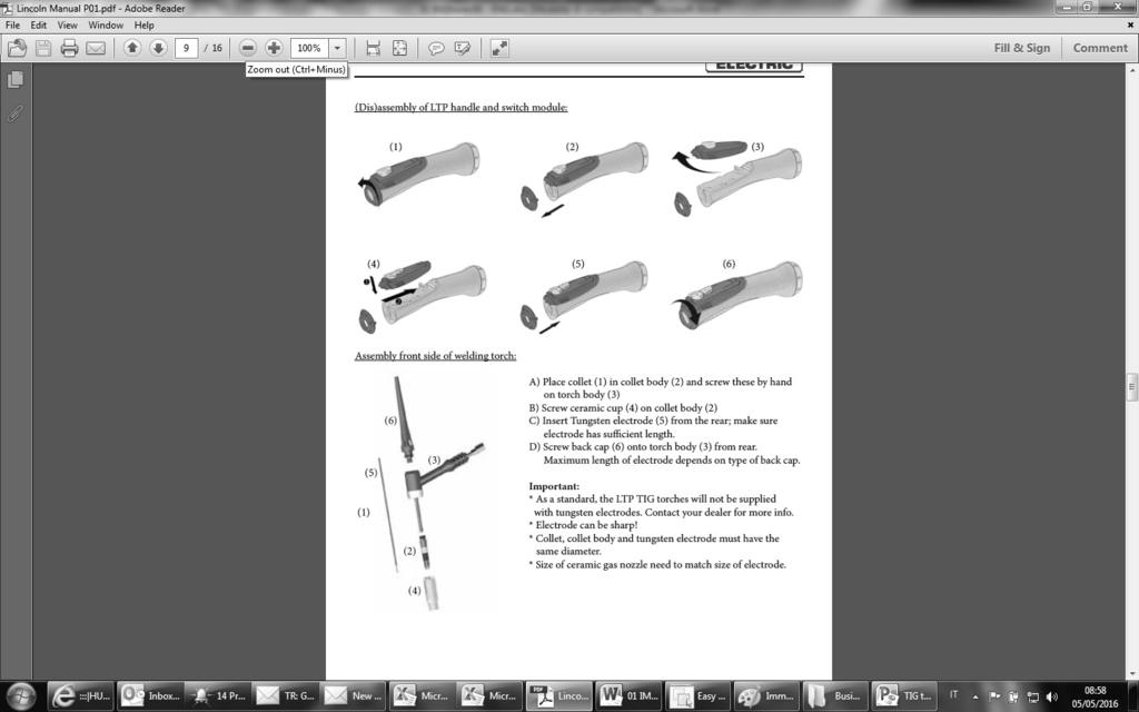 Fargekodet koplingskabel LTP-pistolene kan monteres til et vidt spekter av sveisemaskiner i henhold til diagrammet nedenfor og i henhold til pistolens kopingsmodus.