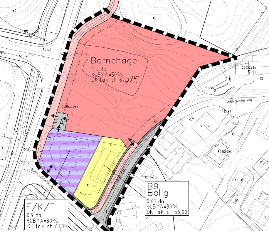 Forslag til detaljert reguleringsplan for Gullhaugen barnehage, gnr. 57, bnr. 1276, 156 og 182 i Harstad kommune.