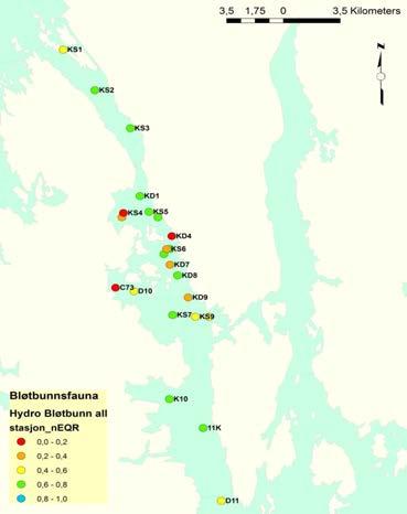 Makroalger Det er ikke utviklet metodikk eller klassegrenser for BKE (Biologisk Kvalitets Element) Makroalger for denne regionen og en kan derfor ikke benytte dette BKE i klassifisering.