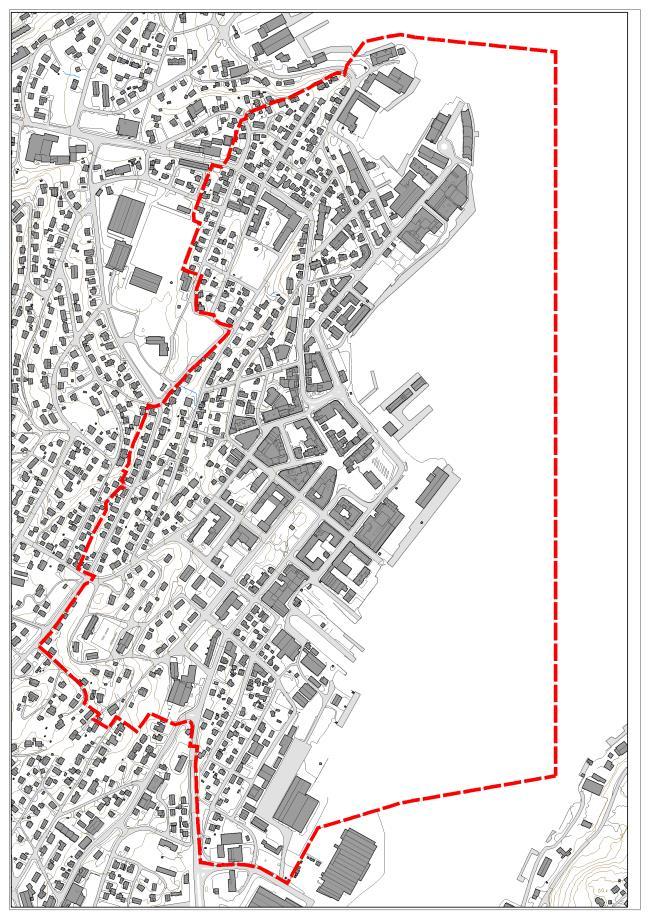 2.1. Sentrums avgrensning I forbindelse med rulleringen av kommuneplanens arealdel 2010-2014 ble sentrum avgrenset.