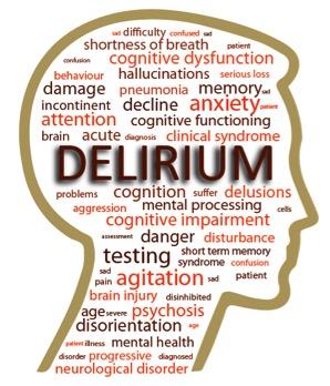 DELIRIUM DEFINISJON Aku% debut og fluktuerende forløp av oppmerksomhet + enten endring i erkjennelse eller sanseopplevelse Årsak: medisinsk Tlstand, stoff-forgiwning eller