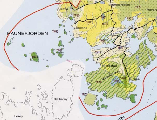 Kartskisse 5. Grønt atlas 1. En hovedkonklusjon ut fra arbeidet med KDP for Mildehalvøya (jf.
