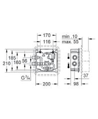 av typen CR-P3 Europlus E Inbyggnadsbeholder, DN 15 for tilkobling av blandet