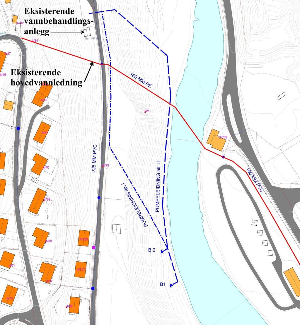 Søknad om konsesjon for grunnvannsuttak - Valldal vassverk 35 6 KORT BESKRIVELSE AV PLANLAGT UTBYGGING Området hvor det er etablert brønner ligger i nærhet til både det eksisterende