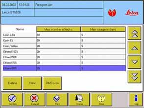 5. Arbeidsområde Tilordne reagenser Hvis det ikke er tilordnet noen reagens til et programtrinn, trykker du på REAGENT i topptekstraden for å gå til reagenslisten (se kapittel 5.4.7).