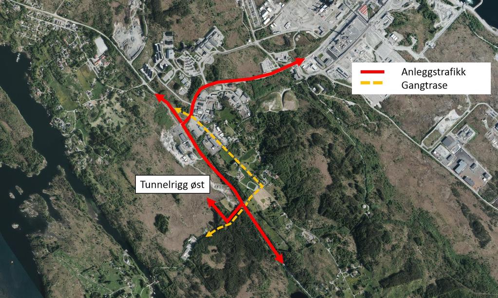 BERØRTE OMRÅDER De mest berørte områdene er ved Keilen/tunnelrigg øst og ved Hopland/Solvang. Keilevegen vil få anleggstrafikk i nordre del, mens Hoplandssjøen vil få kryssende anleggstrafikk. 4.