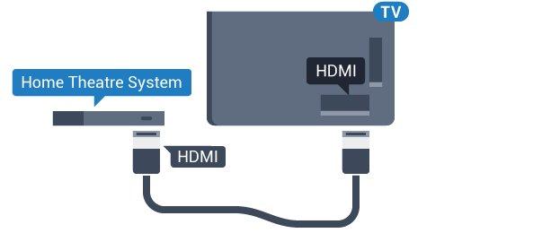 Koble til med HDMI Bruk en HDMI-kabel til å koble et hjemmekinoanlegg (HTS) til TVen. Du kan koble til Philips Soundbar eller HTS med en innebygd disc-spiller.