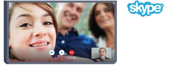 Du kan foreta gratis Skype-til-Skype tale- og videoanrop til andre Skype-aktiverte enheter. Videosamtaler krever at du har et kamera med innebygd mikrofon og en god forbindelse til Internett.