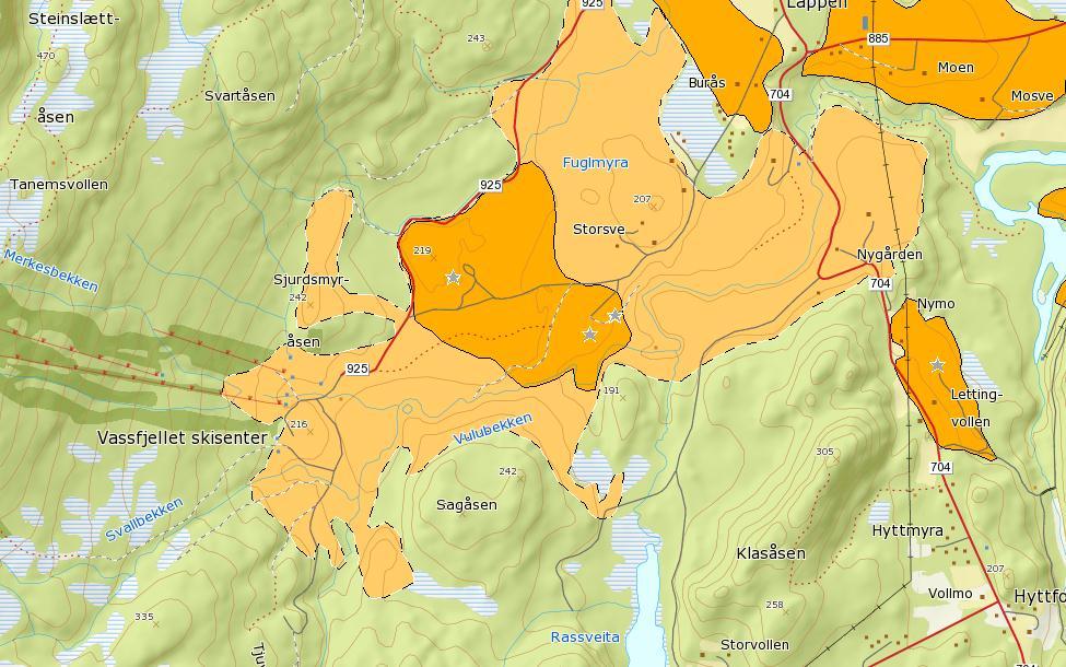 Detaljreguleringsplan for Furuhaugen masseuttak Tidligere drift av grustaket viser at grunnen er lagdelt, og forekomsten består av grove steinmaterialer og sand til finere kvabb- og siltlag.