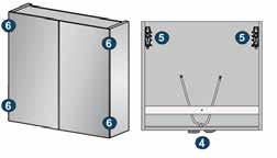 Speildør for 90 cm stk 631361 Speildør for 100 cm stk 631362 Kontakt + bryter 4 stk