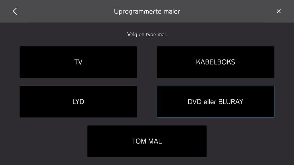 KABELBOKS DVD eller BLURAY TOM MAL 4. Velg en knapp å programmere.