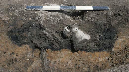 Nedgravningen var ujevn langs sidene og bunnen, men forholdsvis oval i plan.
