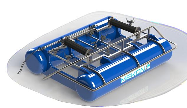 Mekon RV-1 ringvasker Effektiv vaskeflåte for trykkspyling av samtlige merdmodeller fra Ø315 til Ø500 uten bunnring.