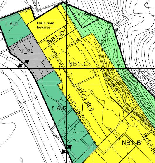 Utsnitt av plan vedtatt 29.10.