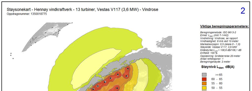 DETALJPLAN 11 Figur 7 viser støysonekart med reell vindsituasjon (vindrose), som gitt i tabell 2.